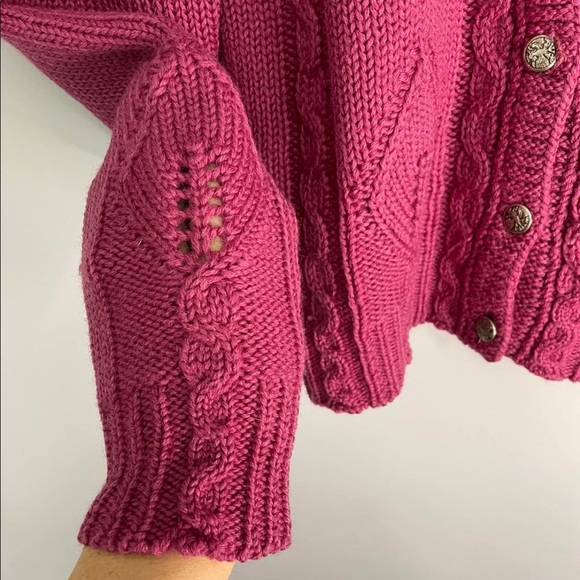 Sold-Vintage 100% wool knit cardigan - Picture 5 of 7